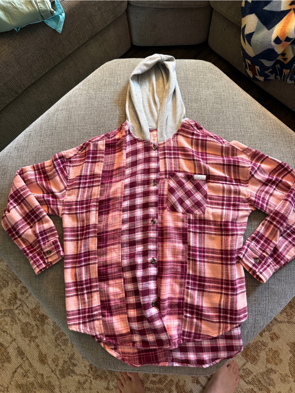 Justice Girls hooded flannel